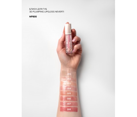 Блиск для губ 3D Plumping Lipgloss NEVERTI NP800